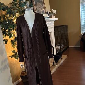 Parisian Works Brown Long Cardigan Sweater